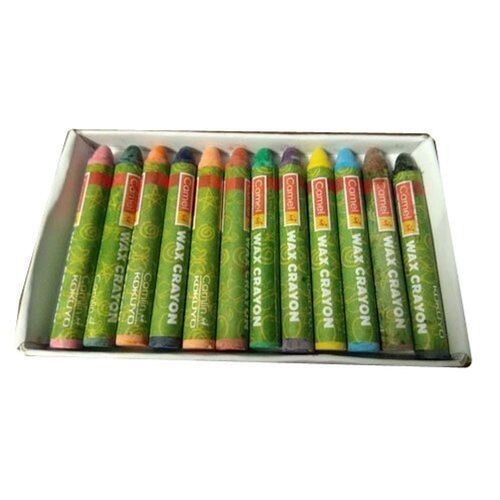  Non-Toxic Smudge Free Triangular Camel Wax Crayons, 12 Shades 