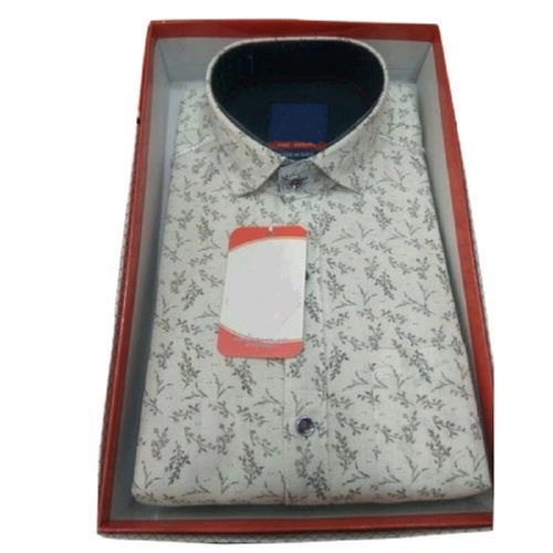 Casual Wear Printed Classic Collar Full Sleeve Cotton Shirts For Mens