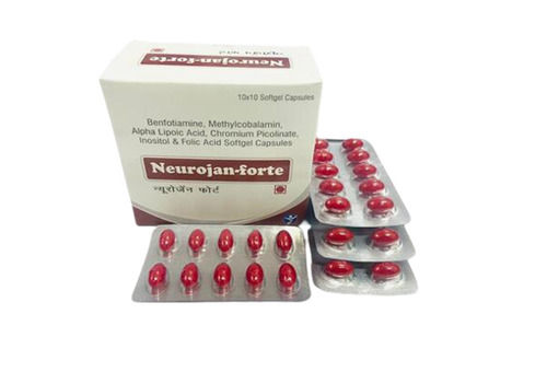  Blue Neurojan Forte Benfotiamine मिथाइलकोबालामिन अल्फा लिपोइक और फोलिक एसिड सॉफ्टजेल कैप्सूल, 10X10 कैप्सूल का पैक 