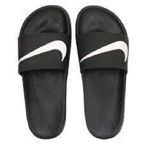 Black White Skin-Friendly Daily Wear Lightweight Plain Flip-Flop Slippers