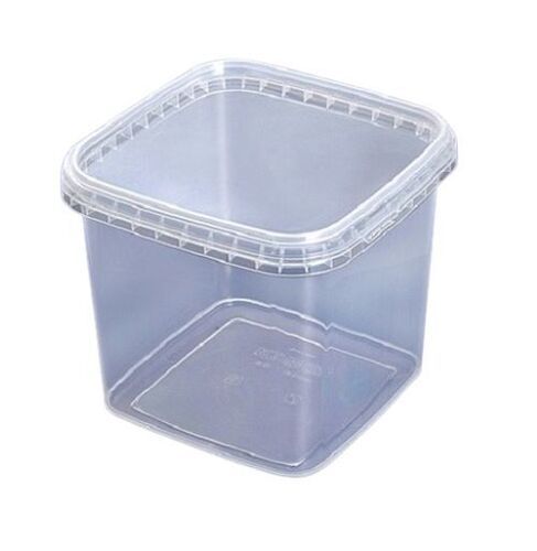 1000ml Capacity Square Shaped Transparent Air Tight Pet Plastic Containers