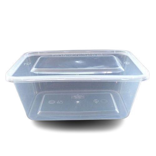 500 Ml Capacity Rectangle Shaped Transparent Disposable Plastic Container