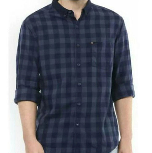 Mens Regular Fit Full Sleeves Casual Wear Check Shirts