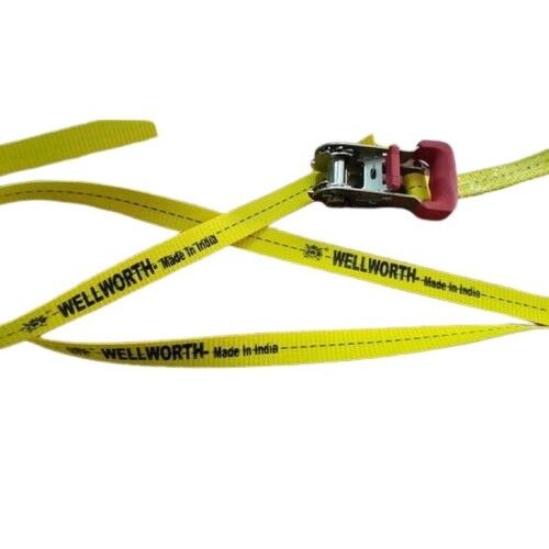 Yellow Polyester Durable Printed Ratchet Lashing Belt