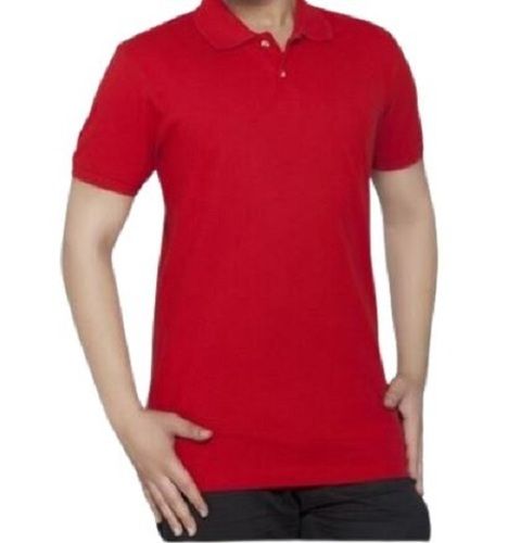 Comfortable Short Sleeves And Polo Neck Casual Wear Plain Cotton T Shirt 