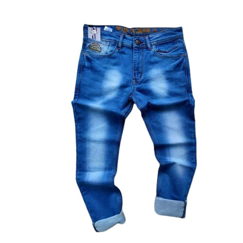 Men'S Long Lasting Full Length Versatile Plain Blue Denim Jeans For All Seasons