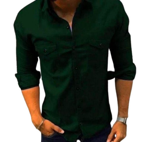 Regular Fit Full Sleeves Breathable Plain Dyed Cotton Casual Shirts For Men Age Group: 18+