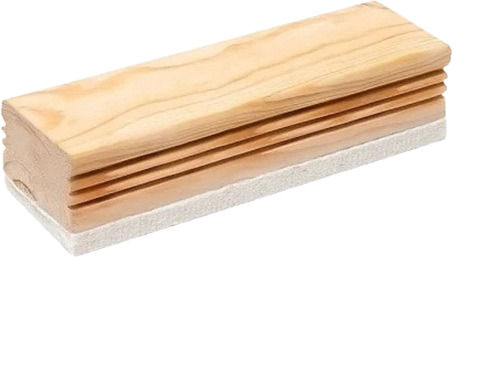 Brown And White 7 Inch Long Rectangular Wooden Whiteboard Duster With Two Markers 