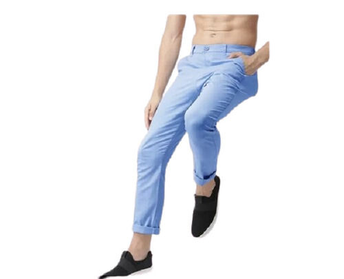 Sky Blue Lightweight Breathable And Slim Fit Double Pocket Plain Cotton Pant