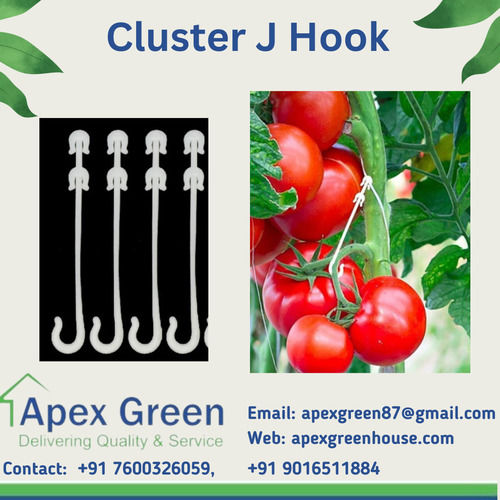 White Lightweight Hdpe Tomato Cluster J Hook Support