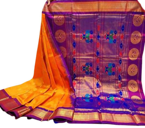 Handloom Paithani silk saree for women with temple boarder and exclusive  Zari wo | eBay