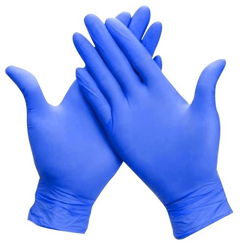 Sky Blue Full Finger Rubber Safety Hand Gloves