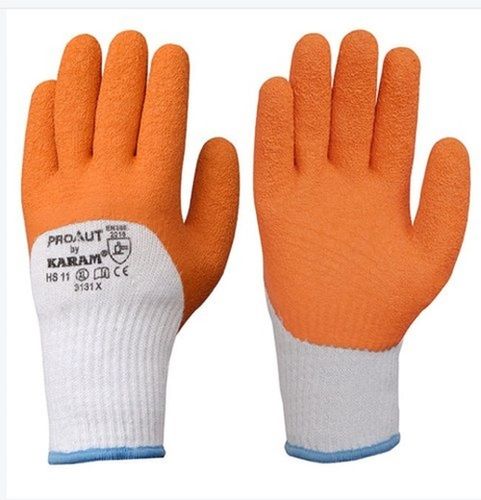 Full Finger Orange and White Hand Gloves