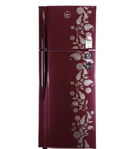 Maroon One Sided Floral Design 220 Volt 200 Liter Capacity Direct Cool Double Door Refrigerator