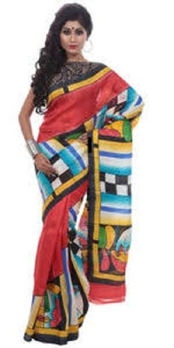 Trendy And Fashionable Party Wear Printed Murshidabad Silk Saree