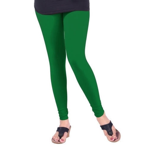 Shrink Resistance Skin Friendliness Breathable Easy To Wear Plain Dyed Cotton Ladies Leggings - 7-8 cm Length, Green Color, Quick Dry, All Season Wear, Customizable Logo