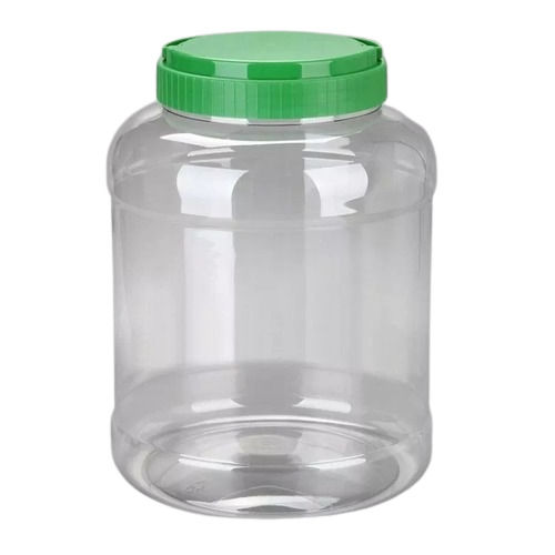 Black 1 Kg Transparent Round Wide Mouth Polyethylene Plastic Jar With Screw Cap