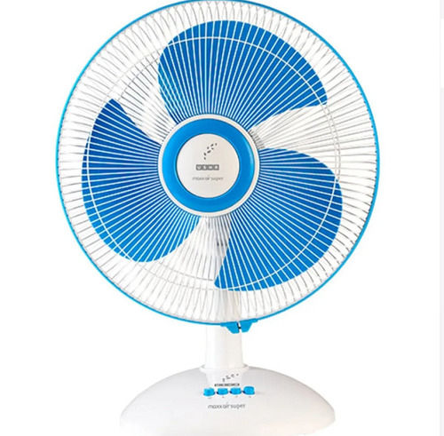 White And Blue 230 Voltage 1280 Rpm Speed Electrical Plastic Max Air Super Table Fan