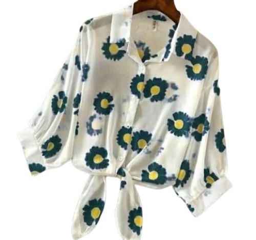 हवा पार होने योग्य और धोने योग्य फ़ैब्रिक टाइप शिफॉन प्रिंटेड मल्टीकलर गर्ल्स टॉप