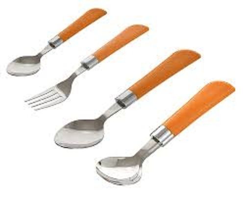 Orange Oval-Round Smooth Fancy Finished Stainless Steel Cutlery Set (Spoon And Fock)