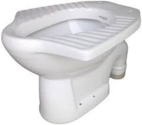 White Ruggedly Constructed Glossy Finish Ceramic Anglo Indian Toilet Seat