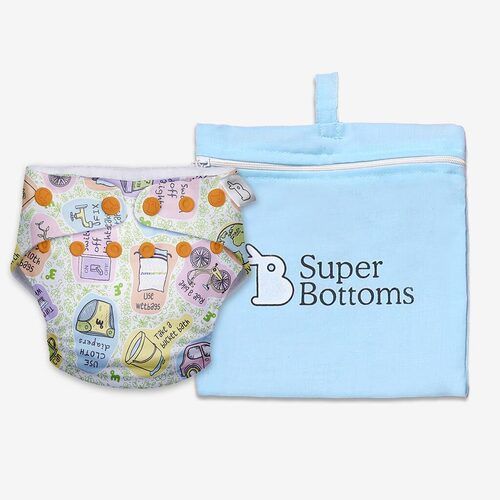 Love Earth Freesize UNO 2.0 100% Organic Cotton Soft Washable Fabric Diaper