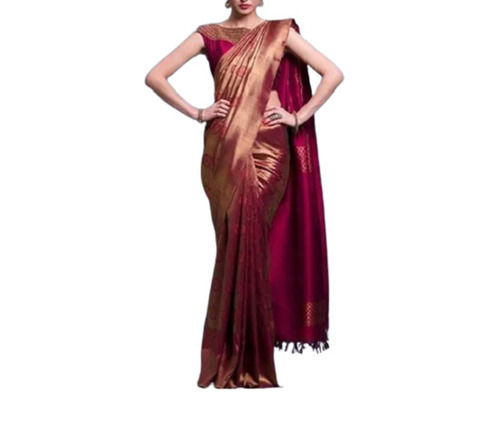 Party Wear Designer Anti Wrinkle And Unfadable Plain Silk Saree For Ladies