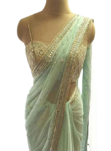 party wear designer stone work georgette saree for ladies 852