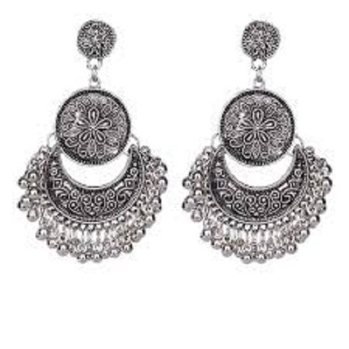 Skin Friendliness Traditional Silver Earrings