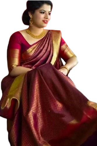 SF-Maroon color Kanjivaram Silk saree