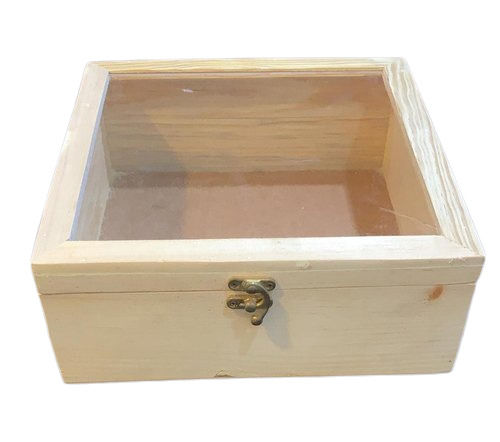 Wood 10X10 Inches Pinewood Acrylic Handcrafted Wooden Box For Gifting