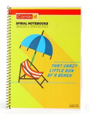 120 Single Lined Pages Printed Cover A4 Rectangular Spiral Notebook