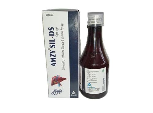 200 मिलीलीटर अम्ज़ी सिल्क डीएस सिरप सिल्मारिन ट्राइकोलिन साइट्रेट और सोर्बिटोल सिरप
