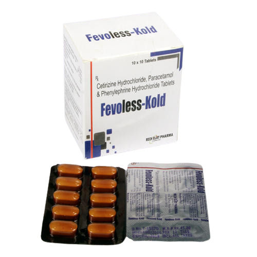 Fevoless-Kold Cetirizine Hydrochloride Paracetamol And Phenylephrine Hydrochloride Tablets General Medicines