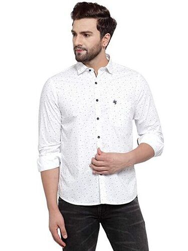 Cotton Plain Full Sleeves Casual Shirt For Men