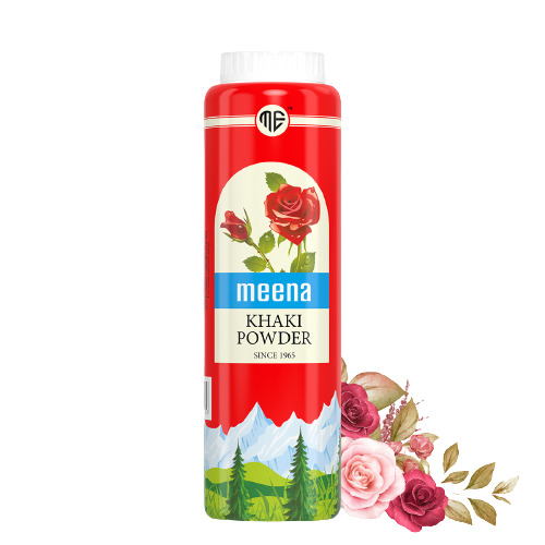 मीना खाकी पाउडर इंस्टेंट ग्लो प्रदान करता है और त्वचा को एक समान टोन देता है