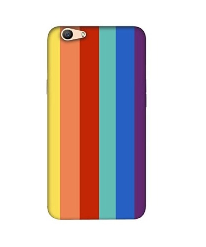 Rectangular Shock Proof Printed Plastic Mobile Cover For Oppo F1S - Hard Plastic & Soft Silicone, Orange and Black with Bar Design | Lightweight, Perfect Fit, Shock Absorbent Protection