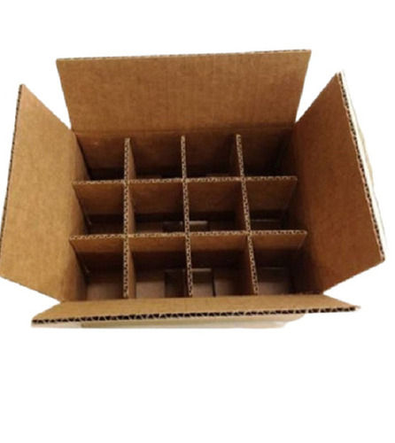 13x10x12 Inches Rectangular 3 Ply Partition Corrugated Cardboard Box