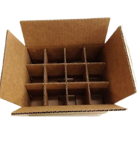 Plastic 13X10X12 Inches Rectangular 3 Ply Partition Corrugated Cardboard Box