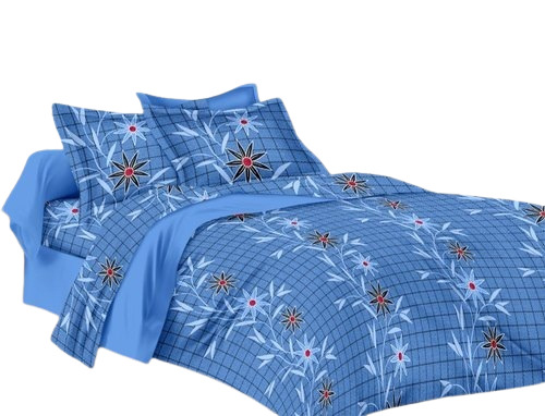 Blue Printed Pattern Strong Comfortable Classy Decorative Cotton Printed Bed Sheet
