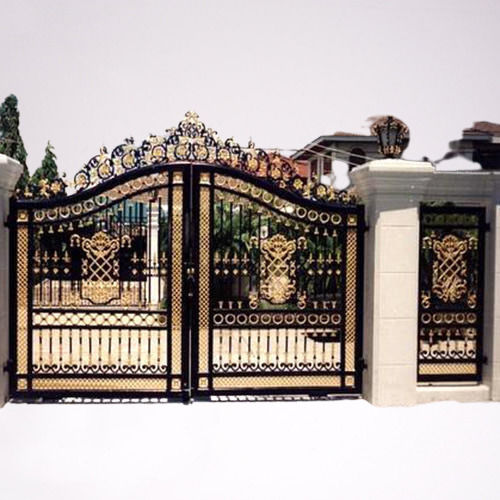 Rust Free New Design Black And Cream Hinged Swing Iron Grill Residential Gate Arm Length: As Per Requirement  Meter (M)