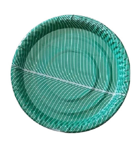 Green 8 Inches Round Eco Friendly And Leaf Printed Disposable Paper Plate