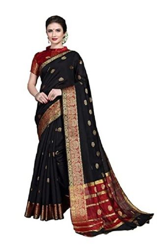 Absorbent And Shiny Look Zari Work Woven Banarsi Art Silk Saree