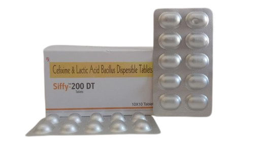 Siffy-200 Dt Cefixime Trihydrate & Lactic Acid Bacillus Tablets, Prescription, 200 Mg Shelf Life: 24 Months