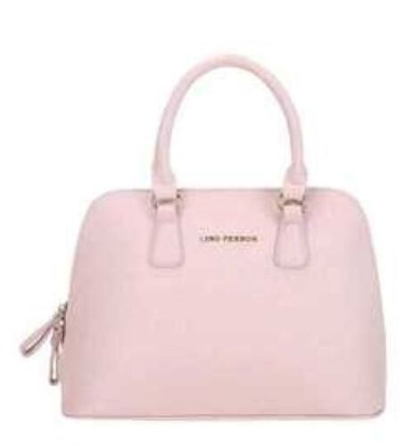 Ladies Pink Leather Handbag With Attractive Design