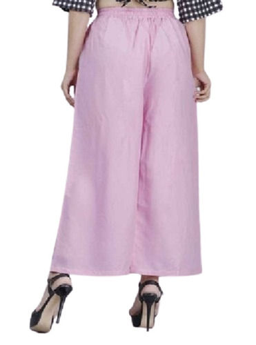 Ladies Summer Wear Plain Wide Leg Straight Fit Stylish Skin Friendly Palazzo