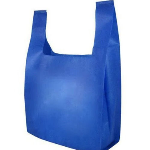 Blue 12 X 16 Inches Recyclable And Biodegradable Non Woven U Cut Carry Bags