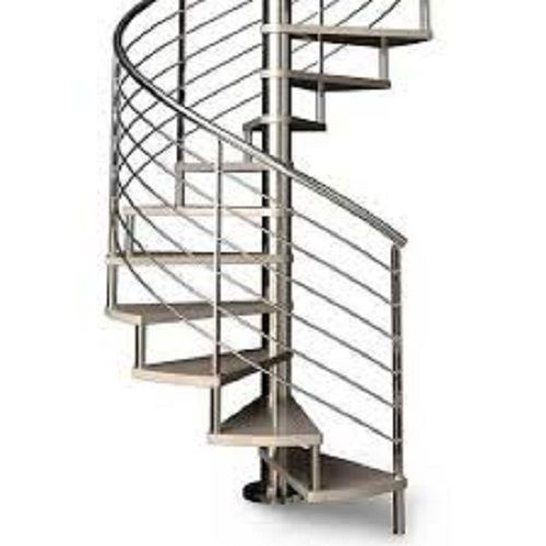 Silver High Strength Smooth Finish Spiral Mild Steel Stairs