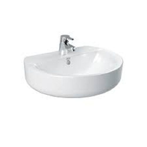 Plain White Color Ceramic Wall Mounted Wash Basin