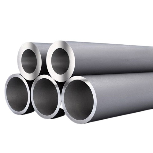 Strong Highly Durable Silver Stainless Steel Round Pipe
